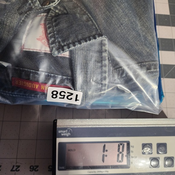 Christian Audigier Denim Shirt Men's XL Blue Med Wash Western Pearl Snap Pockets - Picture 10 of 10